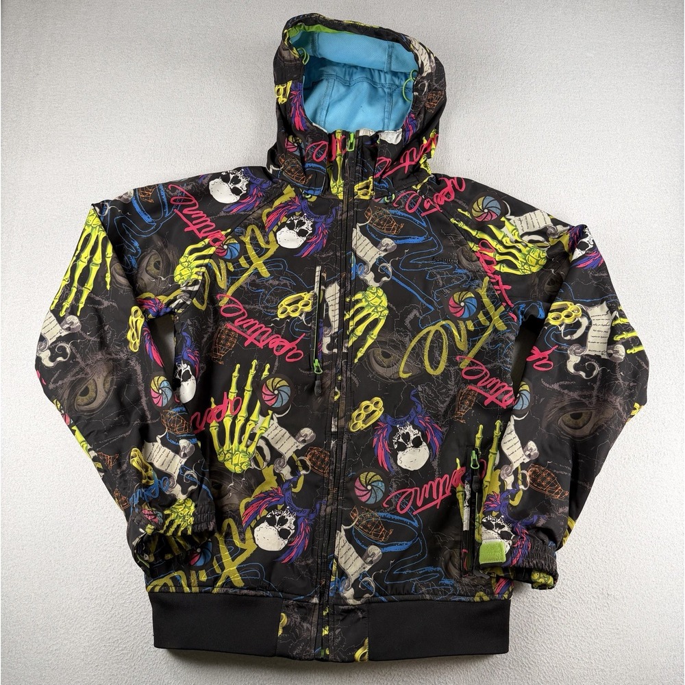 Aperture Snowboard Ski Jacket Mens LARGE Y2K Skull Graphic Print NICE!